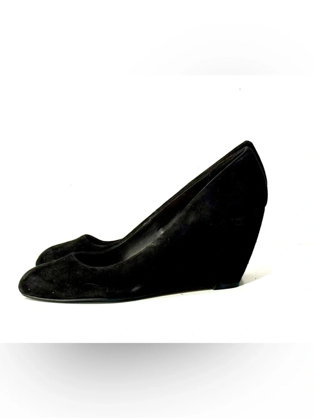 Cole Haan Womens Lainey Pump Size 10 B Black Suede Wedge Heel Dress Shoe